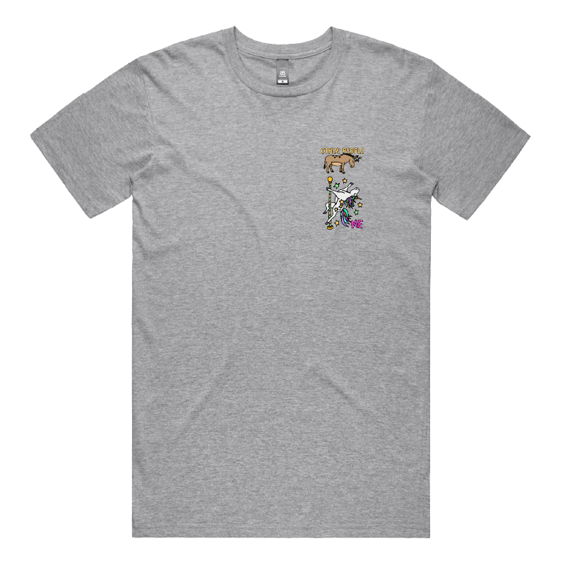 S / Grey / Small Front Design Not Like The Others  🐴🦄 – Men's T Shirt