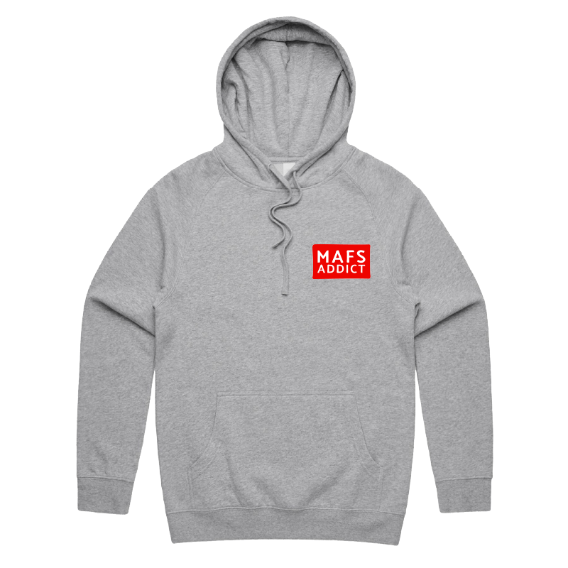 S / Grey / Small Front Print MAFS Addict ๐๐๏ธ โ Unisex Hoodie