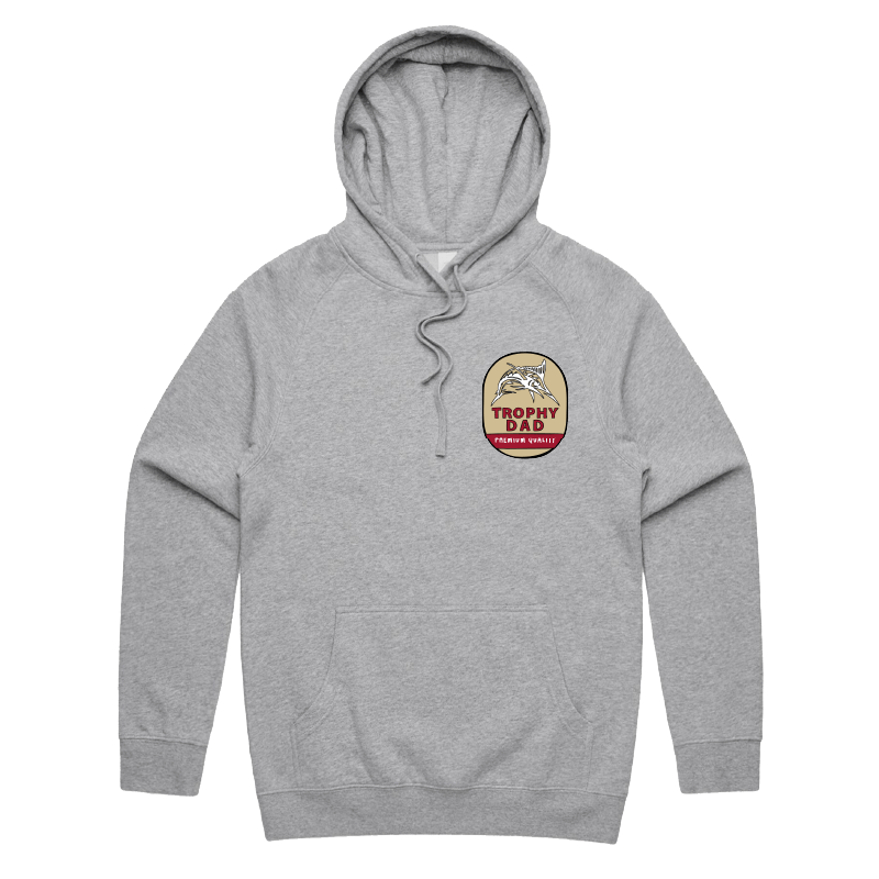 S / Grey / Small Front Print Trophy Dad Northern ๐บ๐ โ Unisex Hoodie
