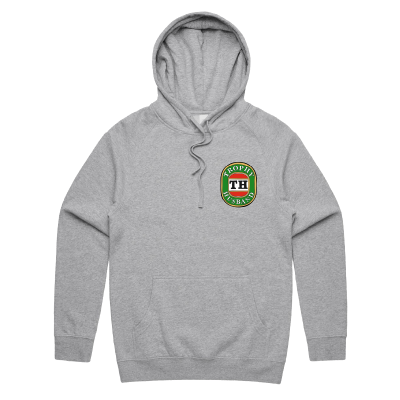 S / Grey / Small Front Print Trophy Husband Victor Bravo ๐บ๐ โ Unisex Hoodie