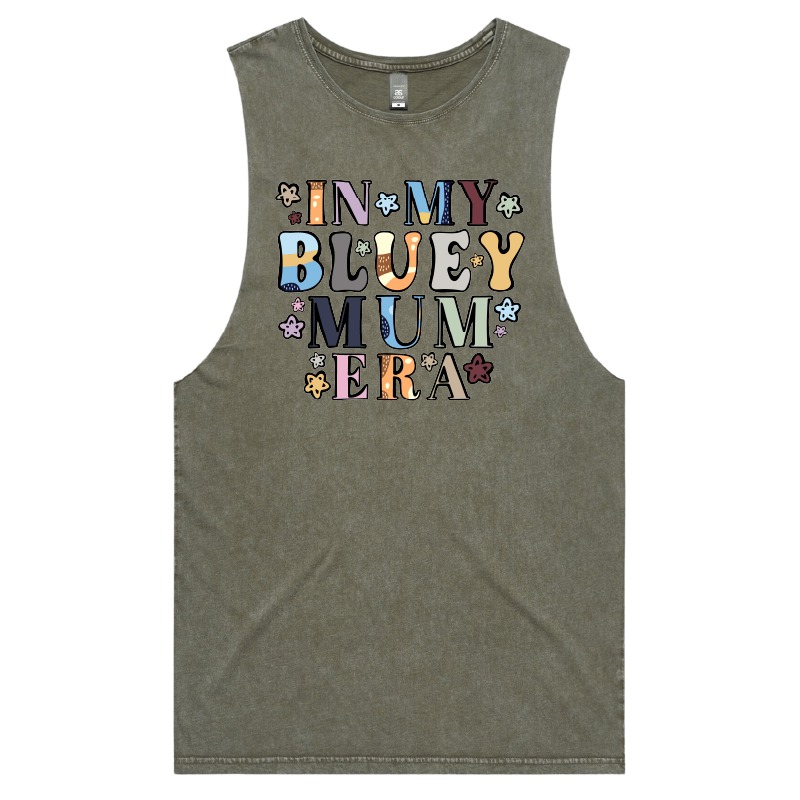 S / Moss / Large Front Design Bluey Mum Era โ Tank