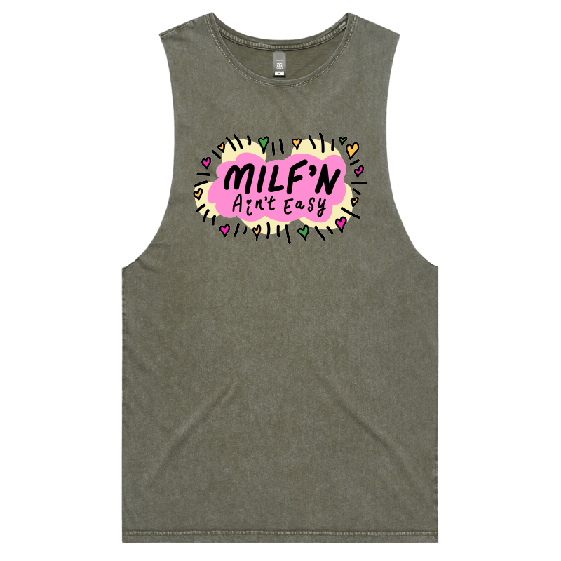 S / Moss / Large Front Design Milf'n Ain't Easy ๐ฉ๐๏ธ โ Tank