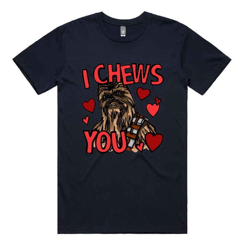 S / Navy / Large Front Design Chewie Love ๐๐น โ Men's T Shirt