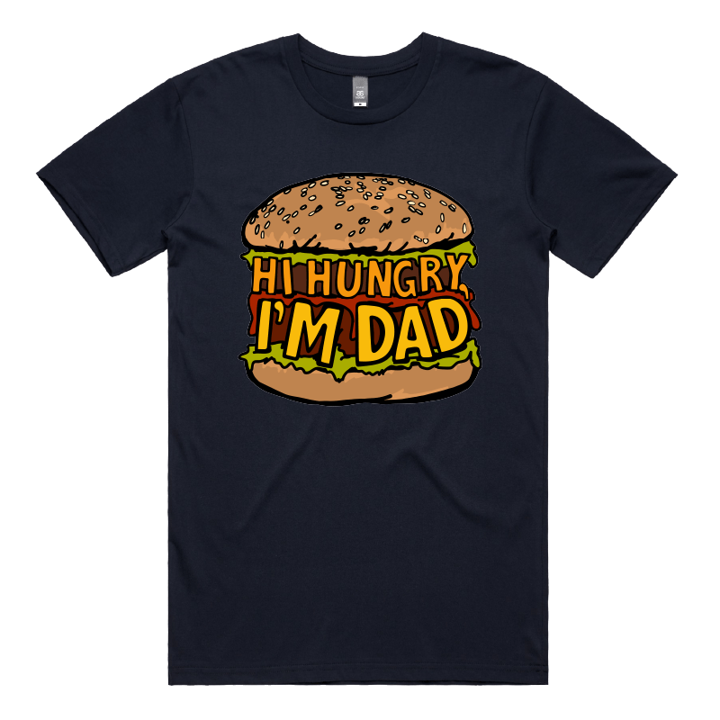S / Navy / Large Front Design Hi Hungry, I'm Dad ๐ - Men's T Shirt