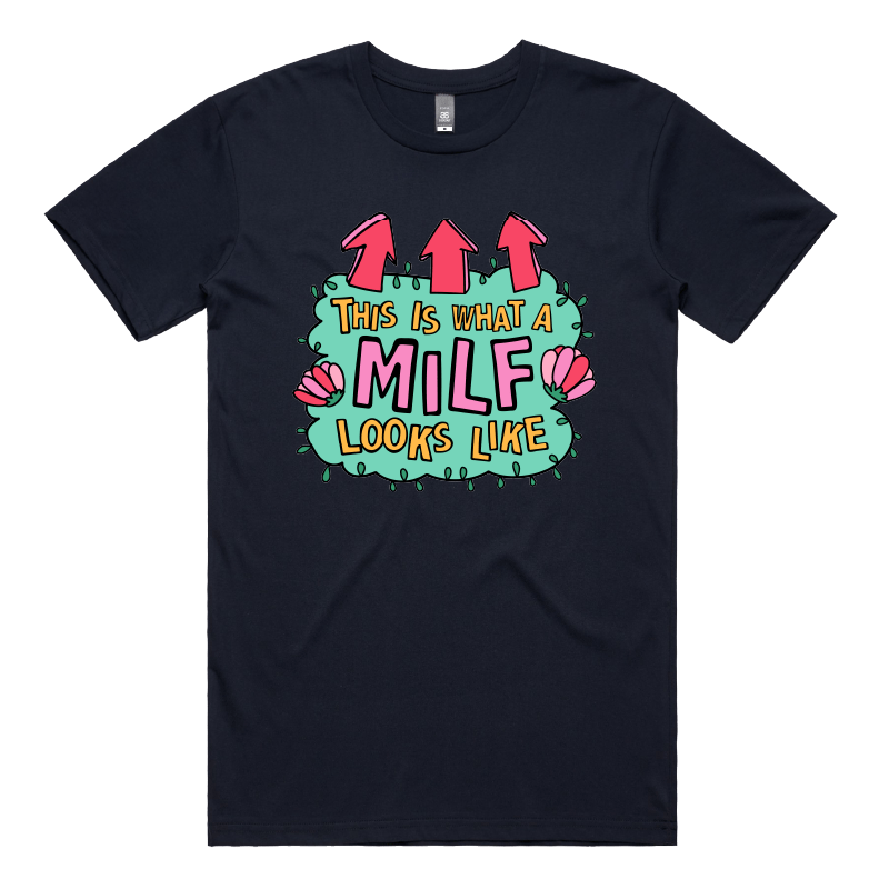 S / Navy / Large Front Design MILF Looks Like ๐ โ Men's T Shirt