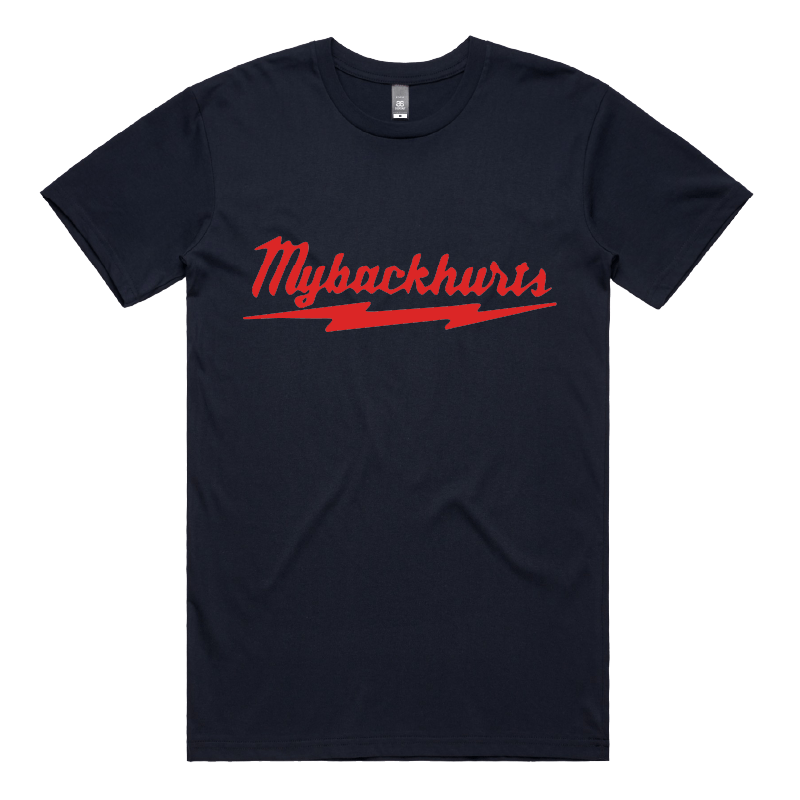 S / Navy / Large Front Design My Back Hurts ๐งฐ โ Men's T Shirt