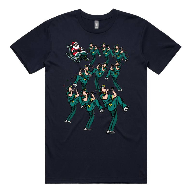 S / Navy / Large Front Design Santa's Raygundeers ๐ฆ๐ - Men's T Shirt