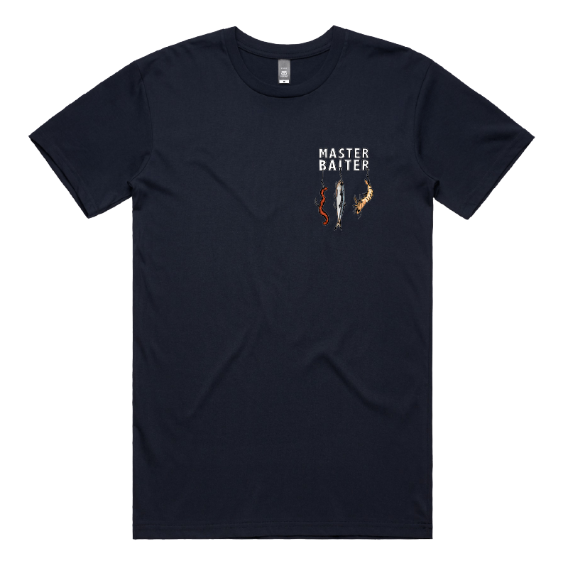 S / Navy / Small Front Design Master Baiter 🎣 - Men's T Shirt