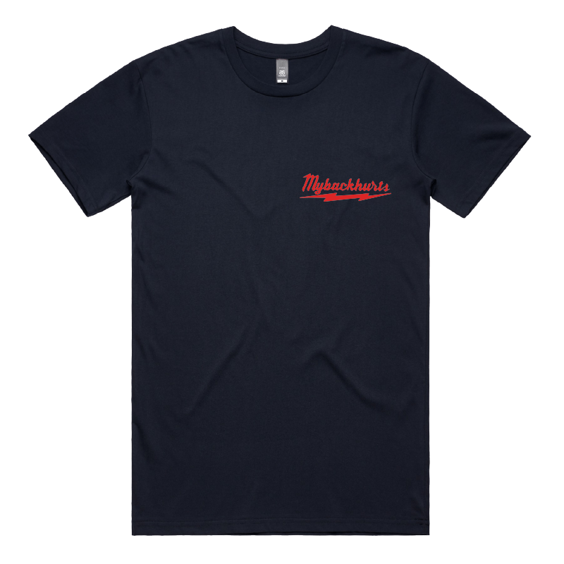 S / Navy / Small Front Design My Back Hurts ๐งฐ โ Men's T Shirt