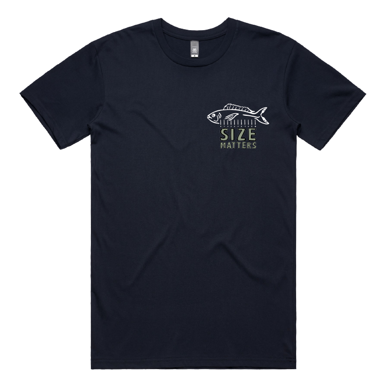 S / Navy / Small Front Design Size Matters ๐๐ โ Men's T Shirt