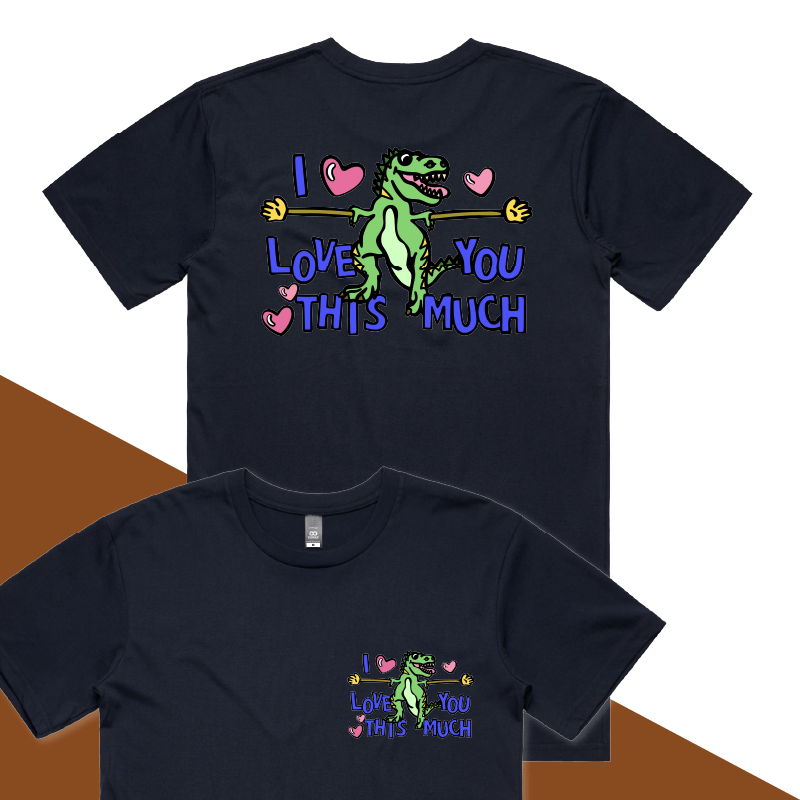 S / Navy / Small Front & Large Back Design Love You This Much ๐ฆ๐ โ Men's T Shirt