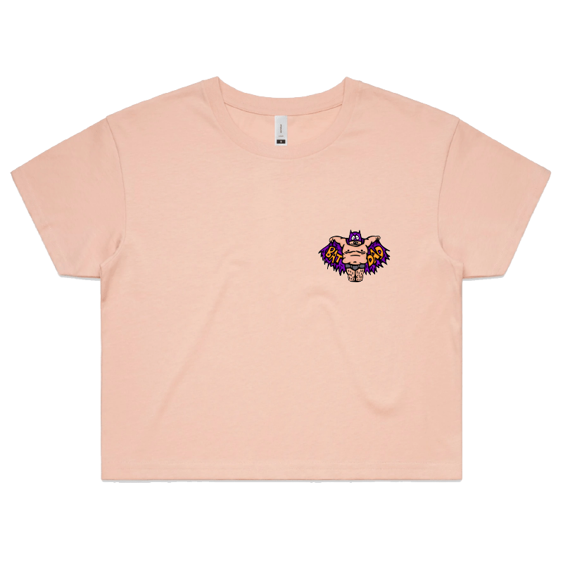 S / Pink Bat Dad 🦹🏻♂️⚾️ - Women's Crop Top