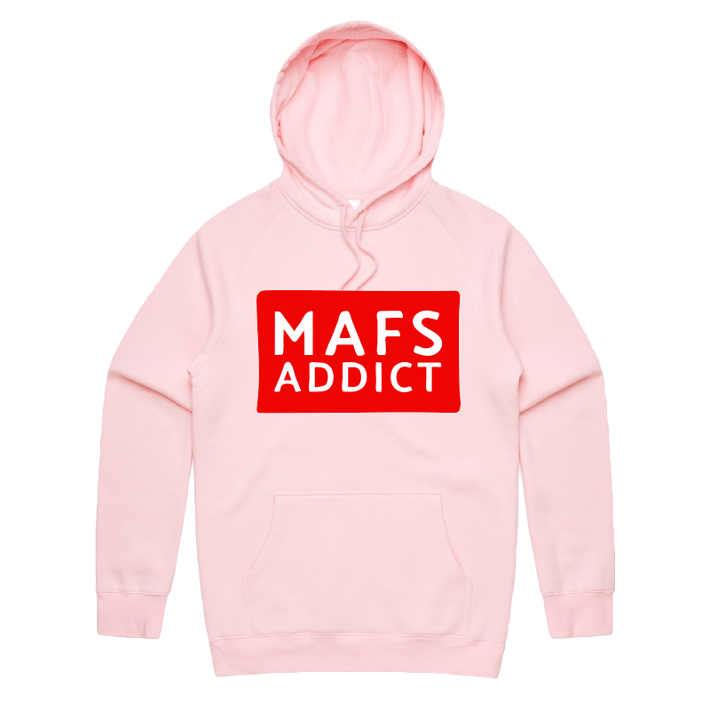 S / Pink / Large Front Print MAFS Addict ๐๐๏ธ โ Unisex Hoodie