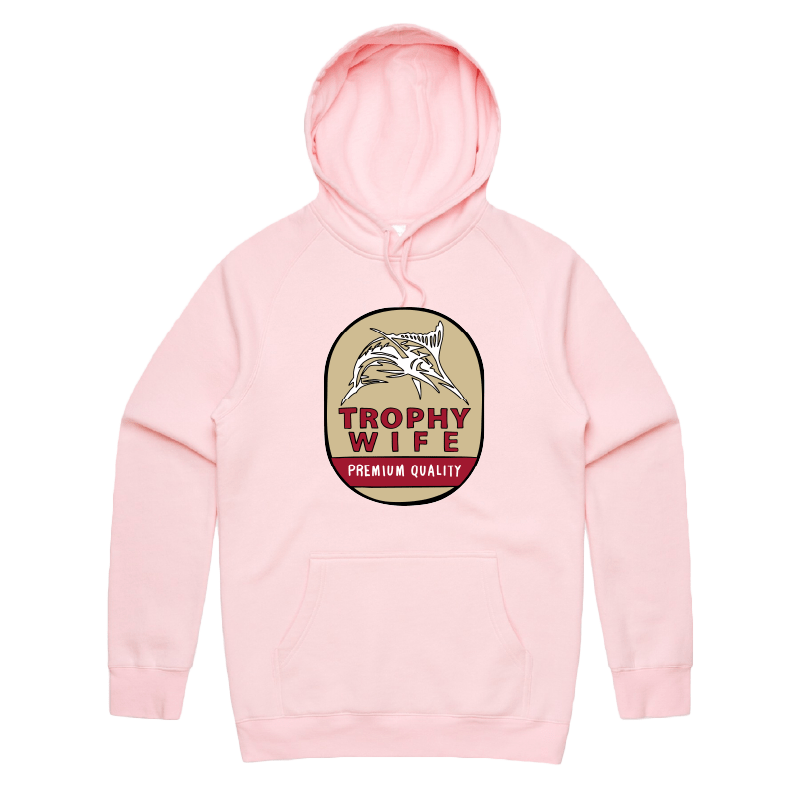 S / Pink / Large Front Print Trophy Wife Northern ๐บ๐ โ Unisex Hoodie