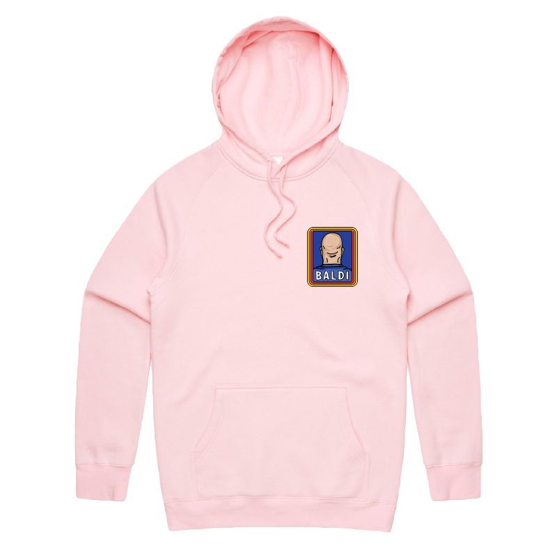 S / Pink / Small Front Print Baldi ๐จ๐ปโ๐ฆฒโ๏ธ โ Unisex Hoodie