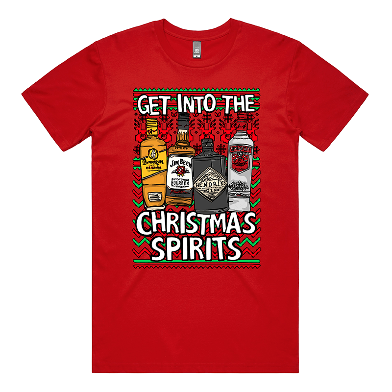 S / Red / Large Front Design Christmas Spirits ๐ฅ - Men's T Shirt