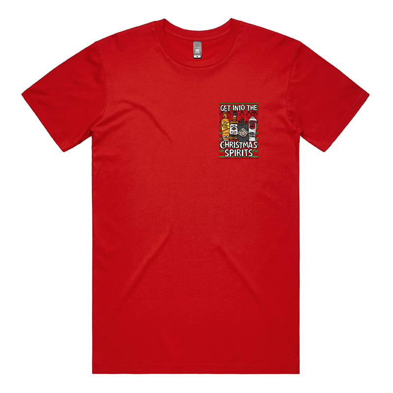S / Red / Small Front Design Christmas Spirits ๐ฅ - Men's T Shirt
