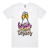 S / White / Large Front Design Besties Before Testies ๐ญ๐ฅฐ โ Men's T Shirt