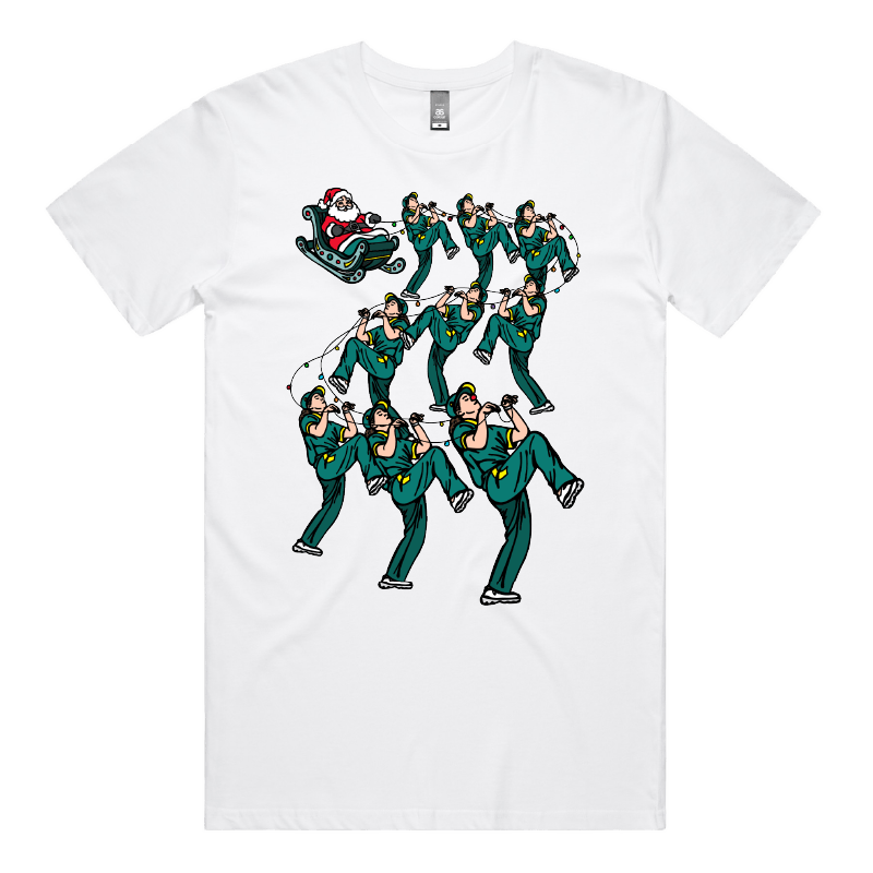 S / White / Large Front Design Santa's Raygundeers ๐ฆ๐ - Men's T Shirt