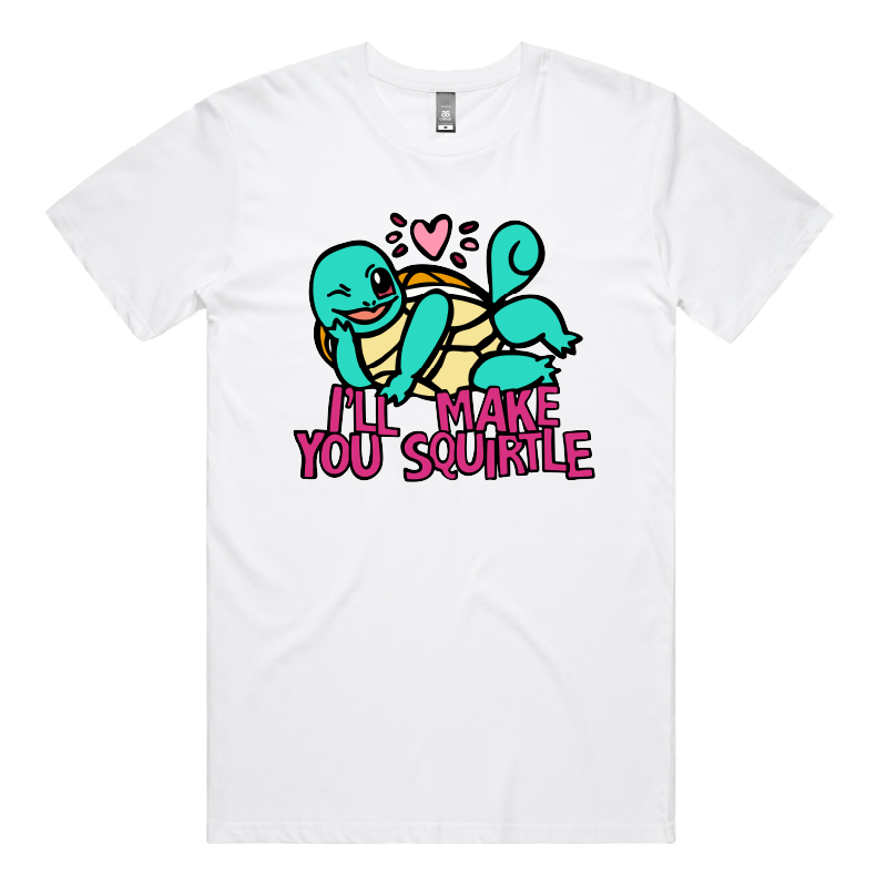 S / White / Large Front Design Squirtle Love โค๏ธ๐ฆ โ Men's T Shirt