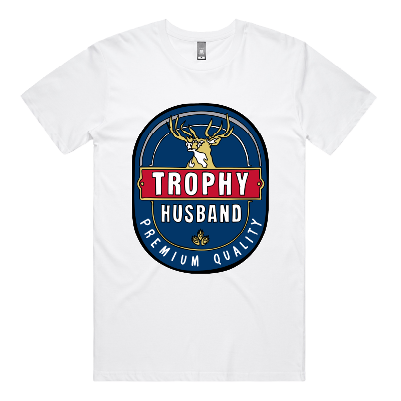 S / White / Large Front Design Trophy Husband 2heys ๐บ๐ โ Men's T Shirt