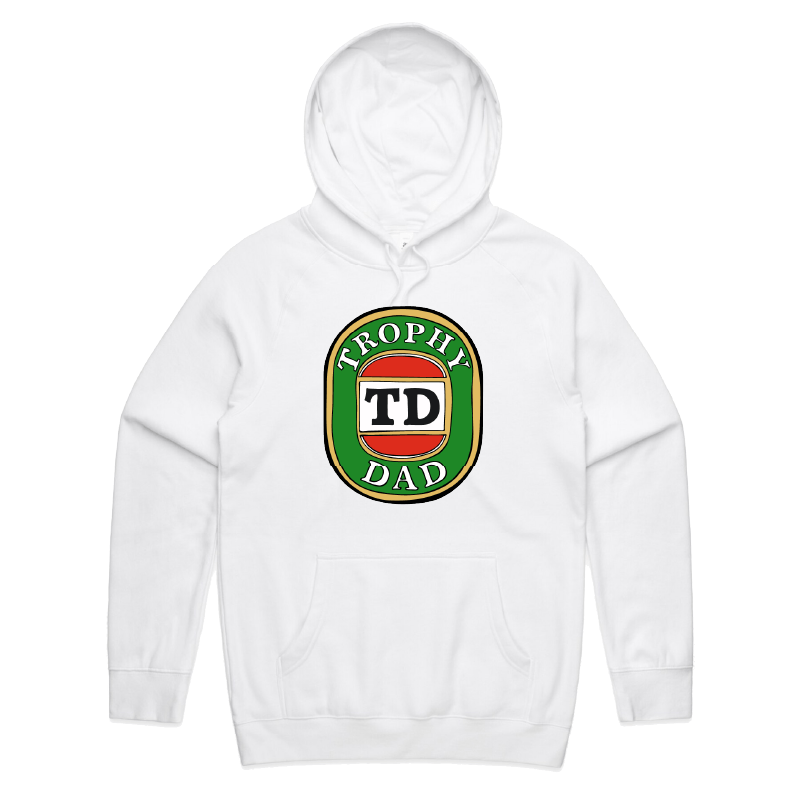 S / White / Large Front Print Trophy Dad Victor Bravo ๐บ๐ โ Unisex Hoodie