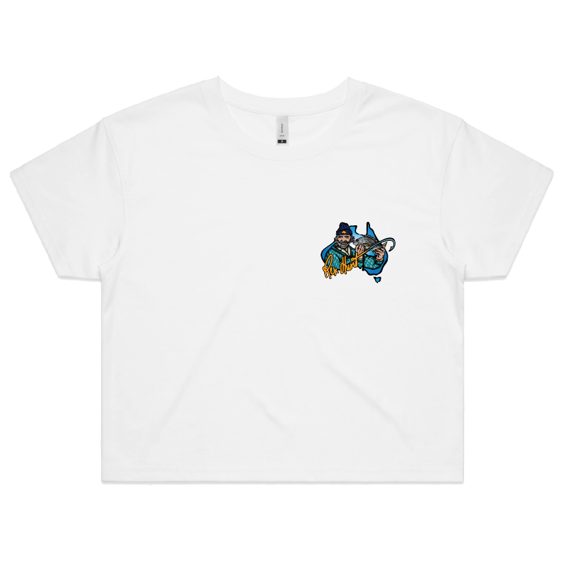 S / White Rex Hunt Fishing 🎣🛥️ - Women's Crop Top