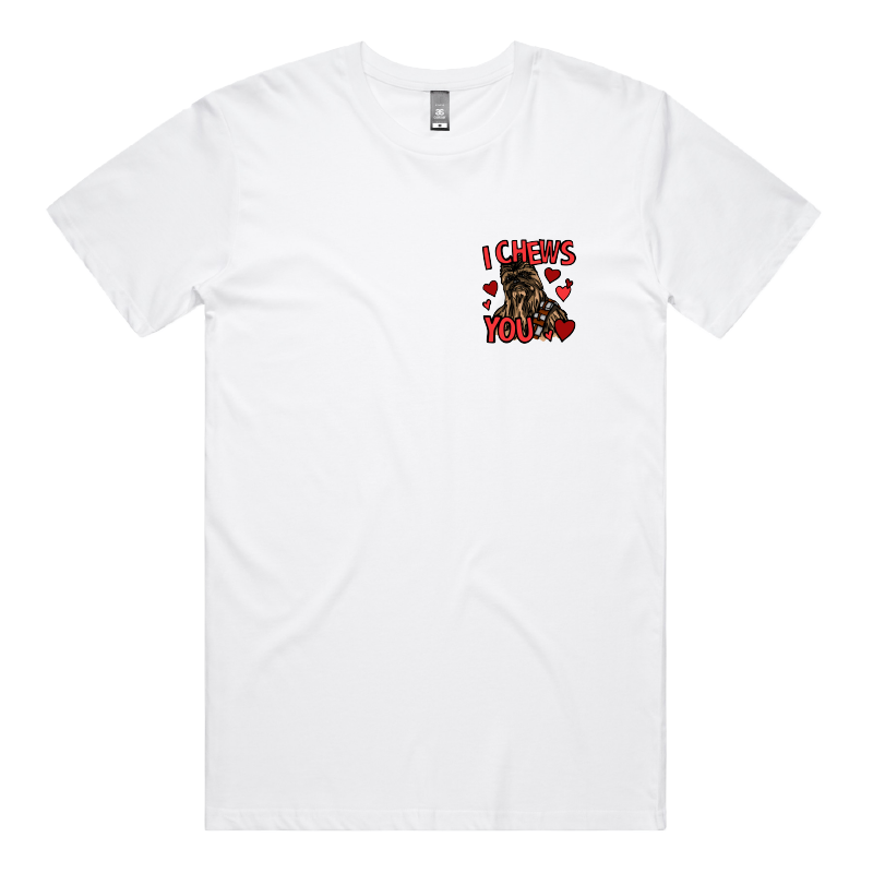 S / White / Small Front Design Chewie Love ๐๐น โ Men's T Shirt