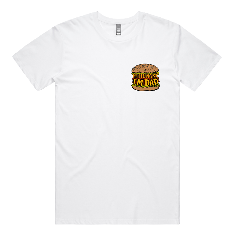 S / White / Small Front Design Hi Hungry, I'm Dad ๐ - Men's T Shirt