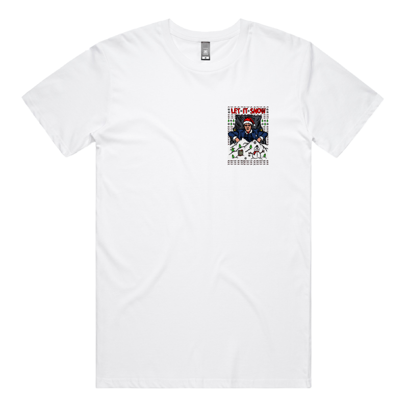 S / White / Small Front Design Let It Snow Scarface โ๏ธ๐ค - Men's T Shirt