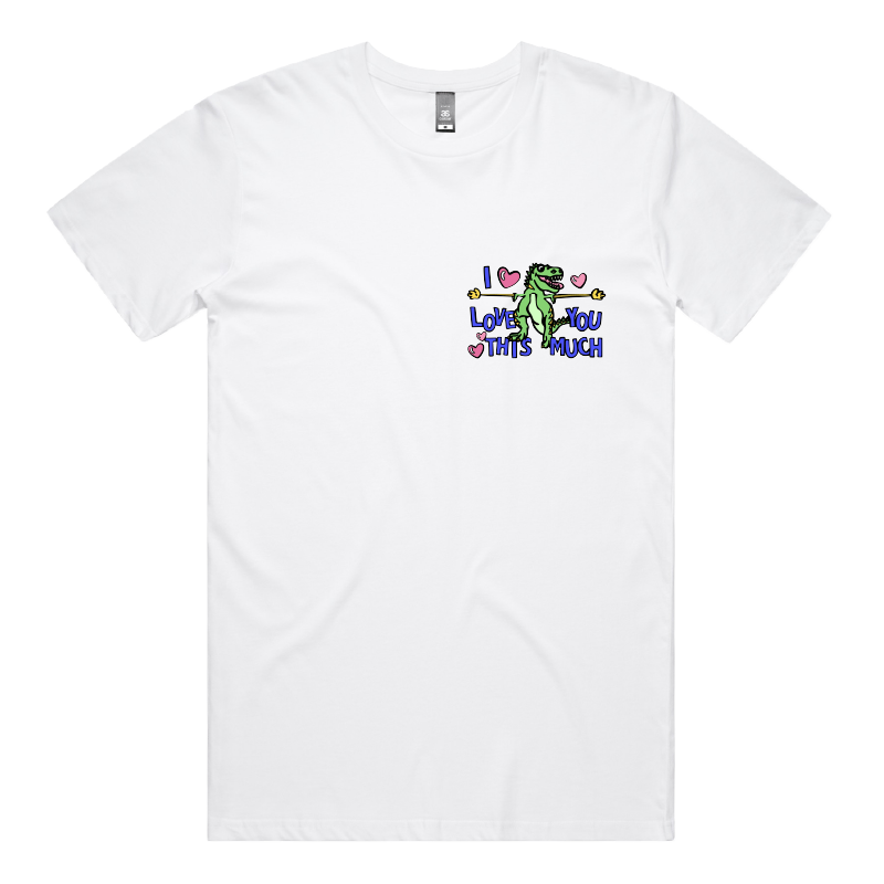 S / White / Small Front Design Love You This Much ๐ฆ๐ โ Men's T Shirt