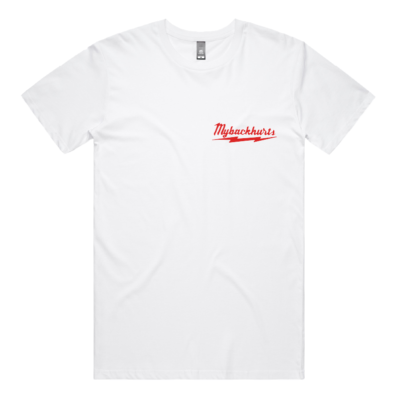 S / White / Small Front Design My Back Hurts ๐งฐ โ Men's T Shirt