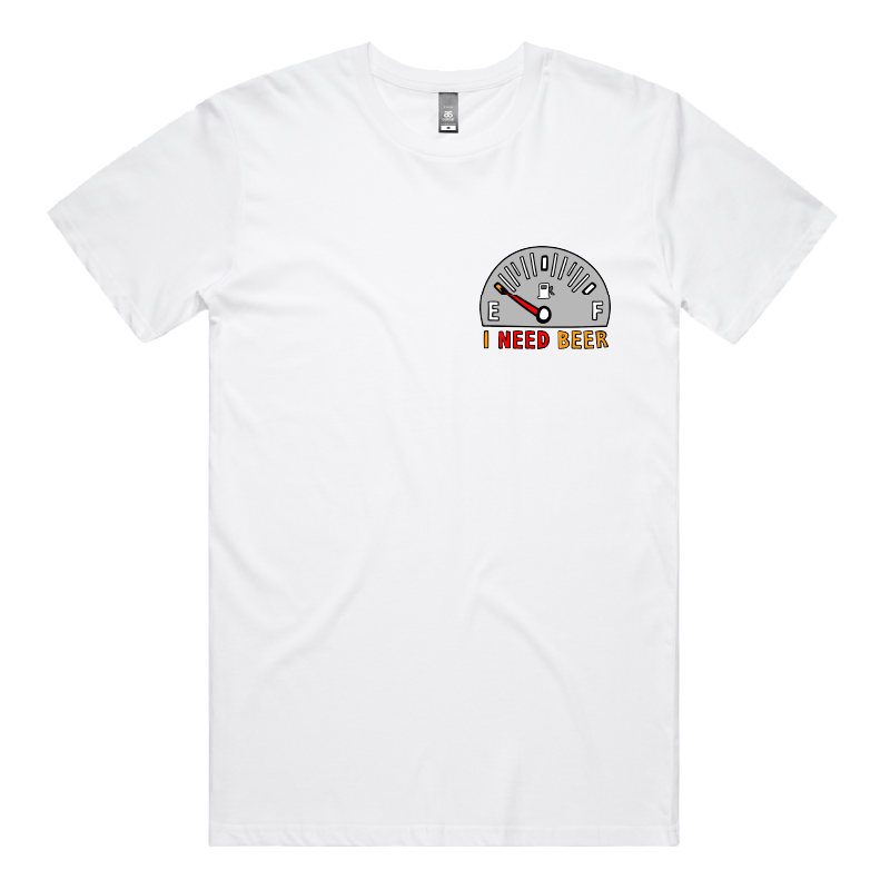 S / White / Small Front Design Need Beer ๐บโฝ โ Men's T Shirt