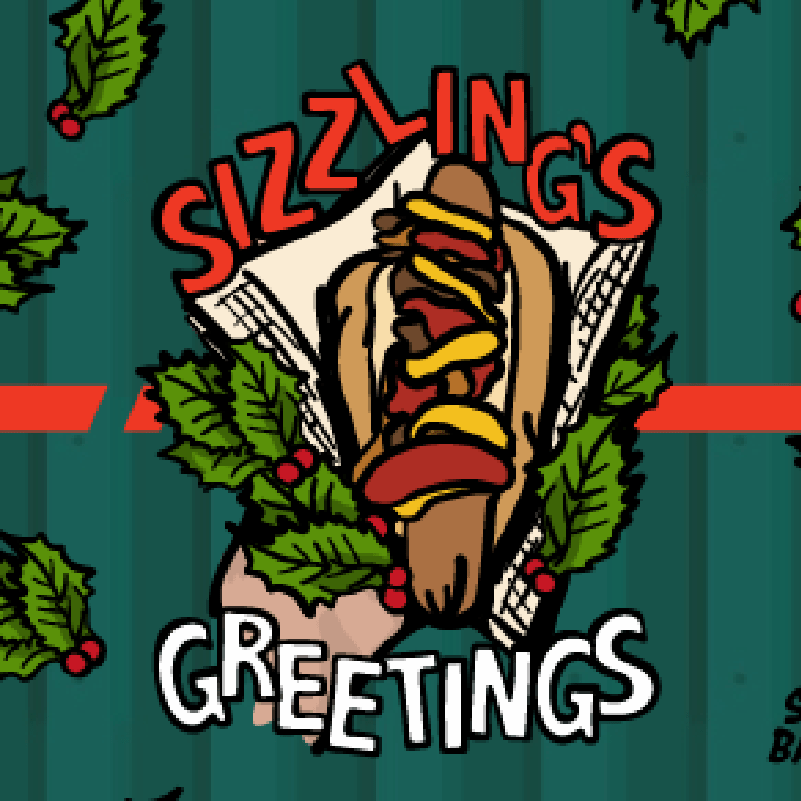 Sizzlin's Greetings 🌭🎅 - Stubby Holder