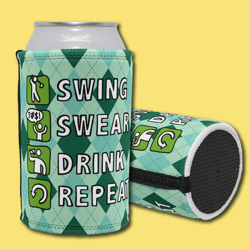 Swing Swear Drink Repeat 🏌 – Stubby Holder