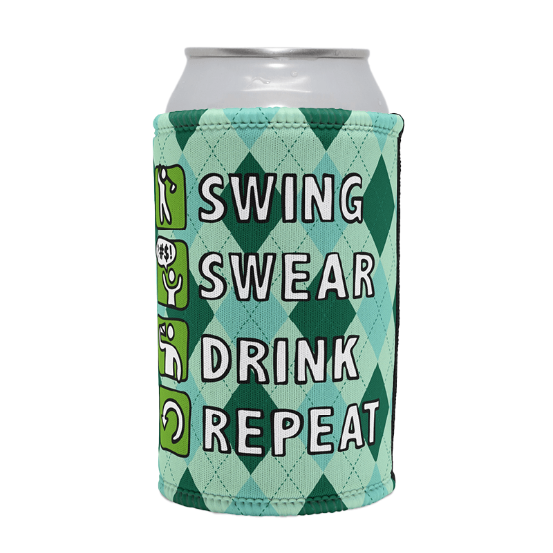 Swing Swear Drink Repeat 🏌 – Stubby Holder