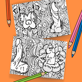 The Big Book Of Wood 🐓🍆🖍️ - Adult Colouring Book