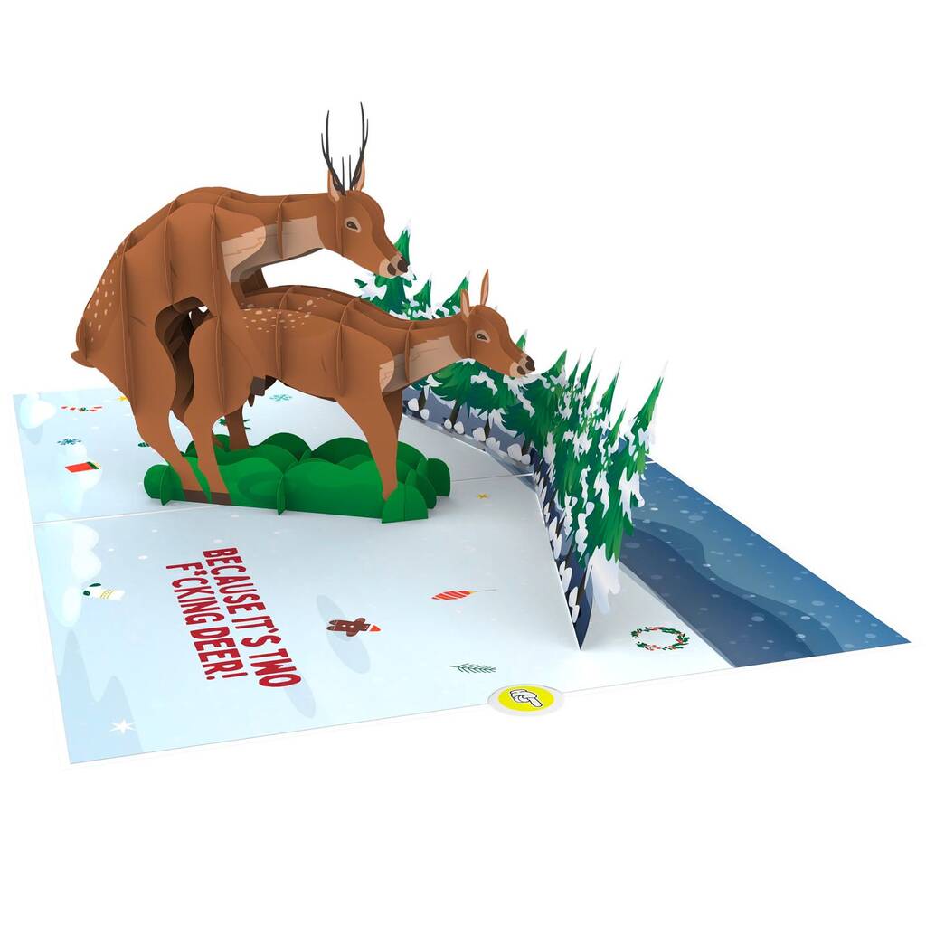 Two F*cking Deer ๐ซ๐ - 3D Inappropriate Christmas Card