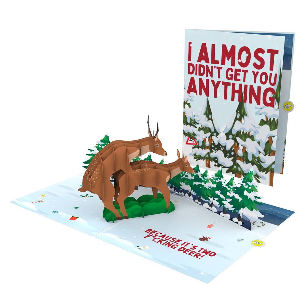 Two F*cking Deer ๐ซ๐ - 3D Inappropriate Christmas Card