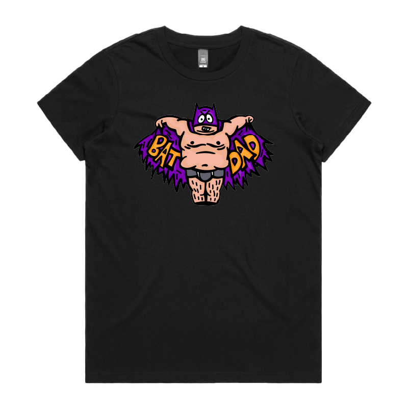 XS / Black / Large Front Design Bat Dad 🦹🏻♂️⚾️ - Women's T Shirt