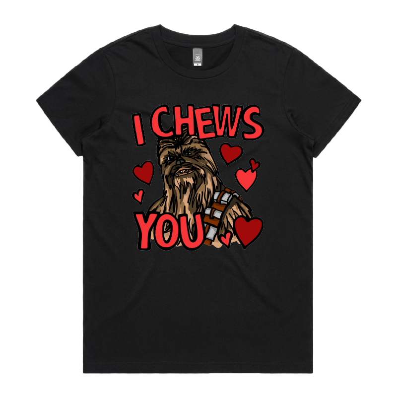 XS / Black / Large Front Design Chewie Love ๐๐น โ Women's T Shirt