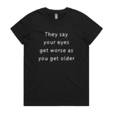 XS / Black / Large Front Design Eyes Get Worse... ๐โ โ Women's T Shirt