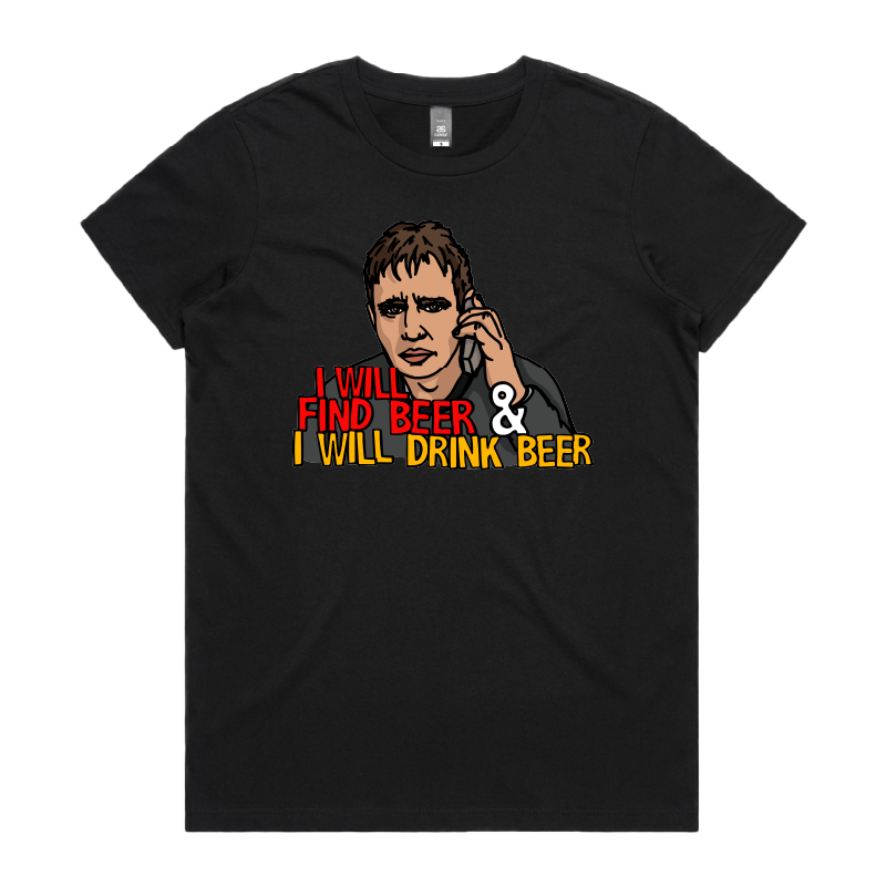 XS / Black / Large Front Design I will find beer ๐ญ๐ป - Women's T Shirt