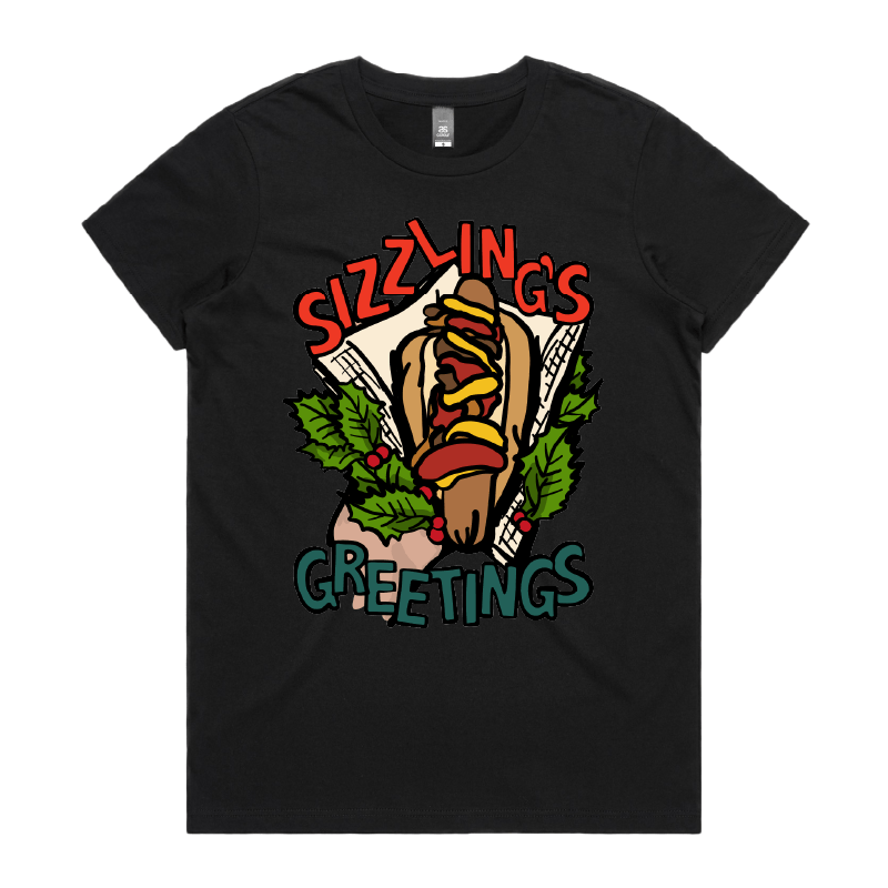 XS / Black / Large Front Design Sizzlin's Greetings ๐ญ๐
- Women's T Shirt