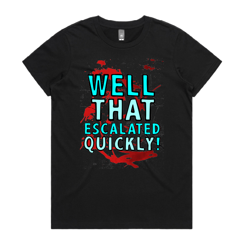 XS / Black / Large Front Design That Escalated Quickly 🤬😬 – Women's T Shirt