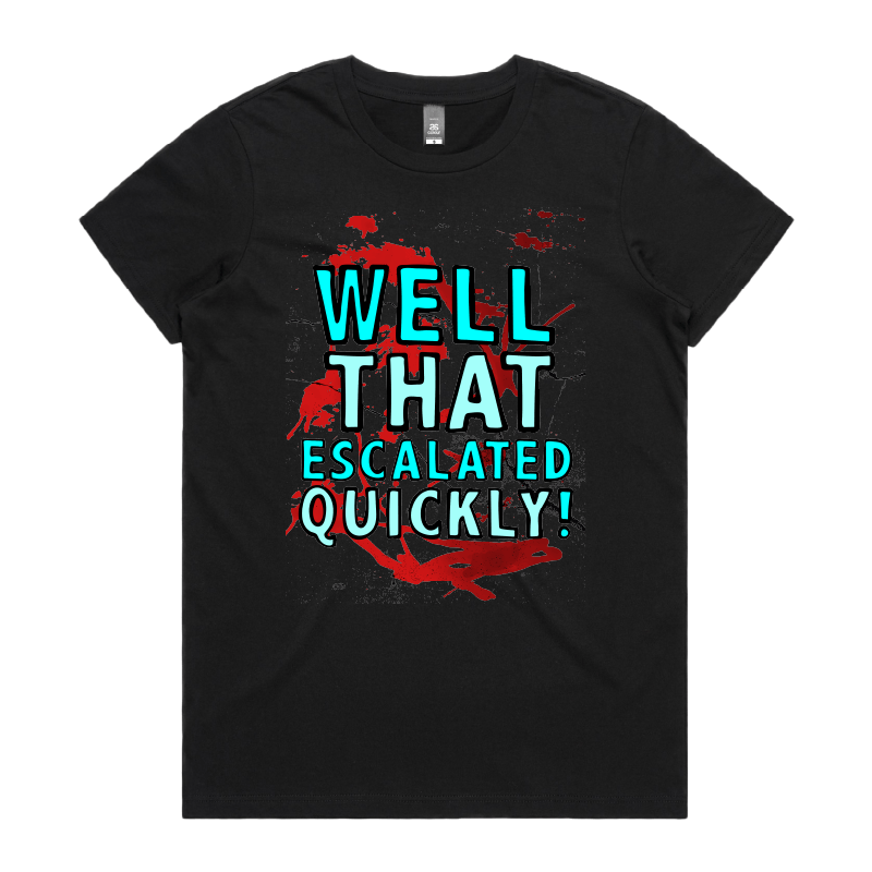 XS / Black / Large Front Design That Escalated Quickly ๐คฌ๐ฌ โ Women's T Shirt