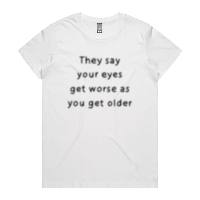 XS / White / Large Front Design Eyes Get Worse... ๐โ โ Women's T Shirt