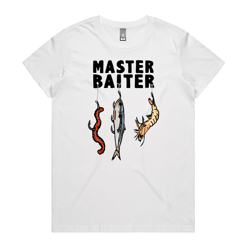 XS / White / Large Front Design Master Baiter 🎣 - Women's T Shirt