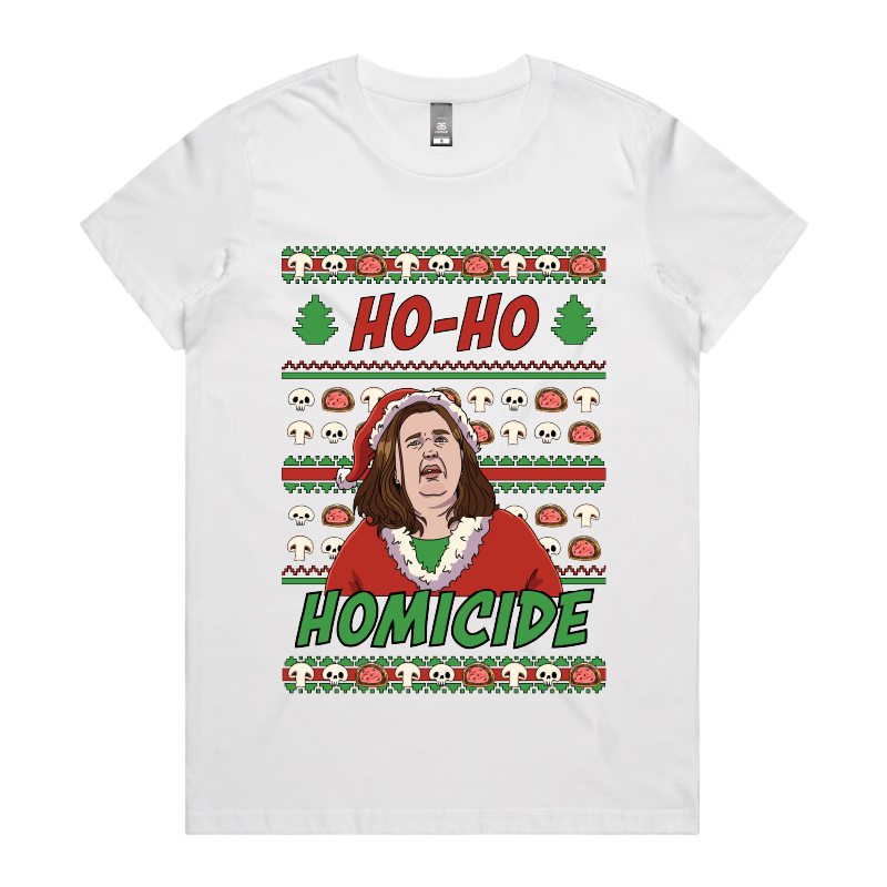 XS / White / Large Front Design Merry Mushrooms 🍄🟫🎄 - Women's T Shirt