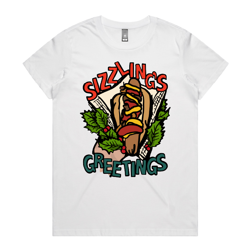 XS / White / Large Front Design Sizzlin's Greetings ๐ญ๐
- Women's T Shirt